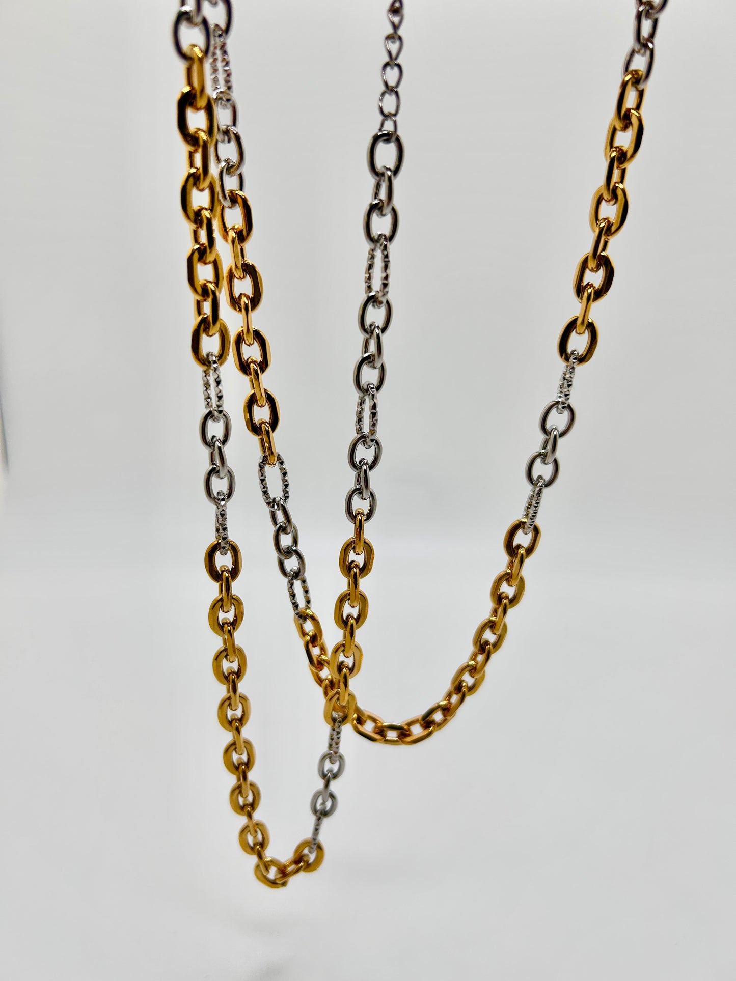 Bicolor Paper Clip Necklace