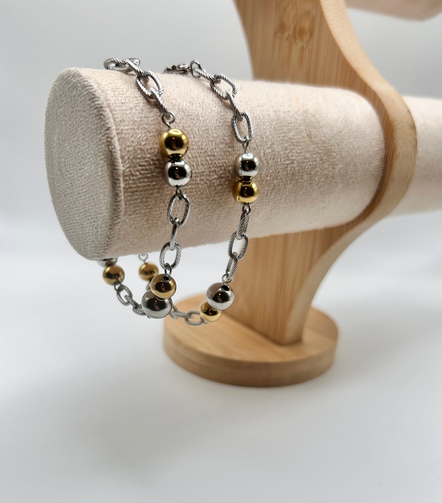 Beaded Two- Tone Bracelet