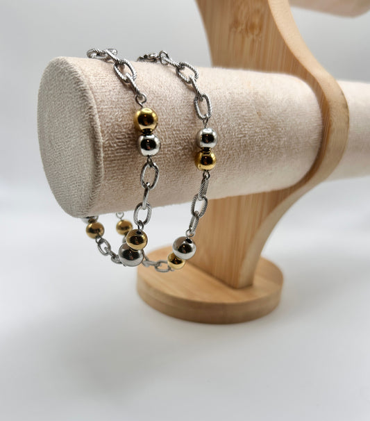 Beaded Two- Tone Bracelet