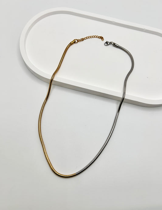 Two- Tone Snake Necklace